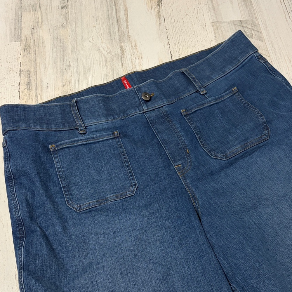 SPANX Every wear Cropped Wide Leg Denim Jeans With Patch Pockets Size 3X - Picture 4 of 12